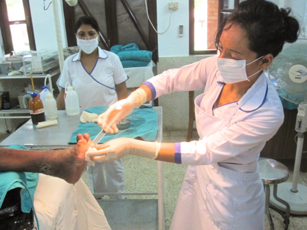 septic surgery on Neelam's foot