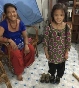 Sarita with her new shoes